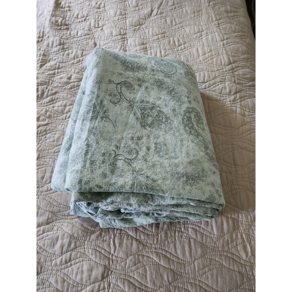 Restoration Hardware 100% Linen King Duvet Cover Vintage Paisley Green - Picture 1 of 6